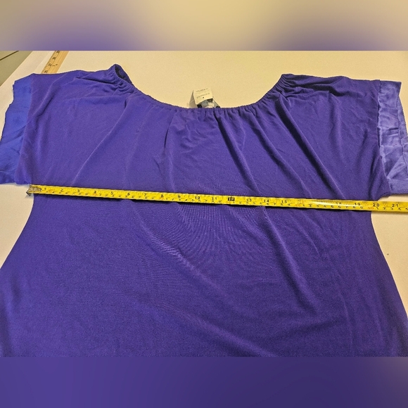 Express/ Purple Ruched Relaxed Blouse Women"s M NWT - Picture 3 of 6